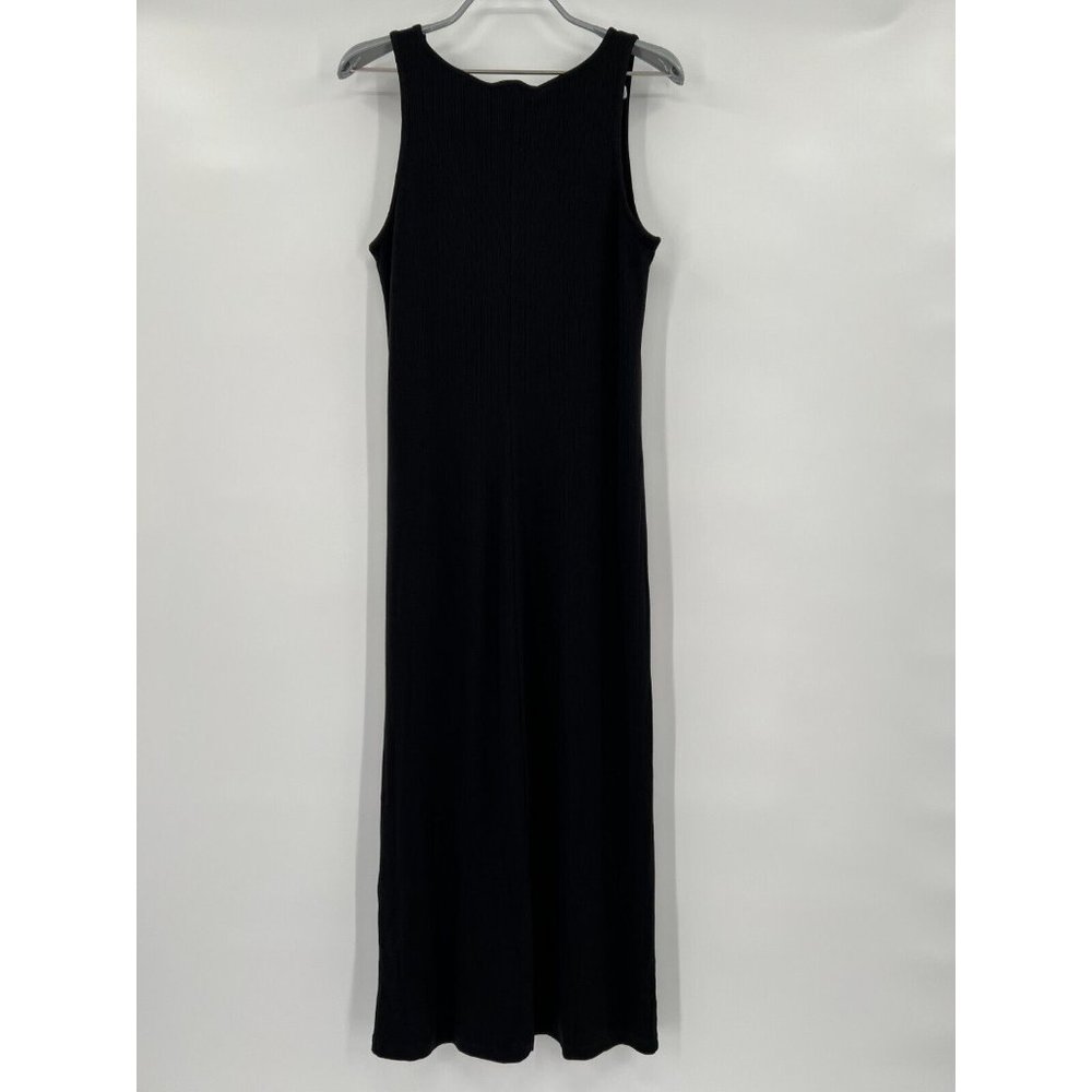 Quince Women’s Black Tencel Rib Knit Midi Dress sz XS NWT Sleeveless Mid-Length - Picture 6 of 7